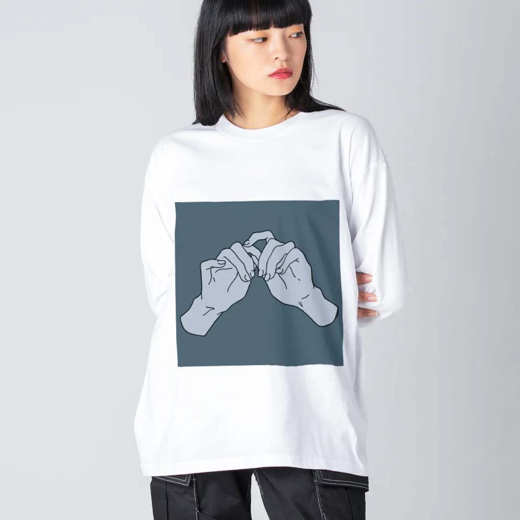 椎のおてて屋さんの手(otete) ビッグシルエットロングスリーブTシャツ