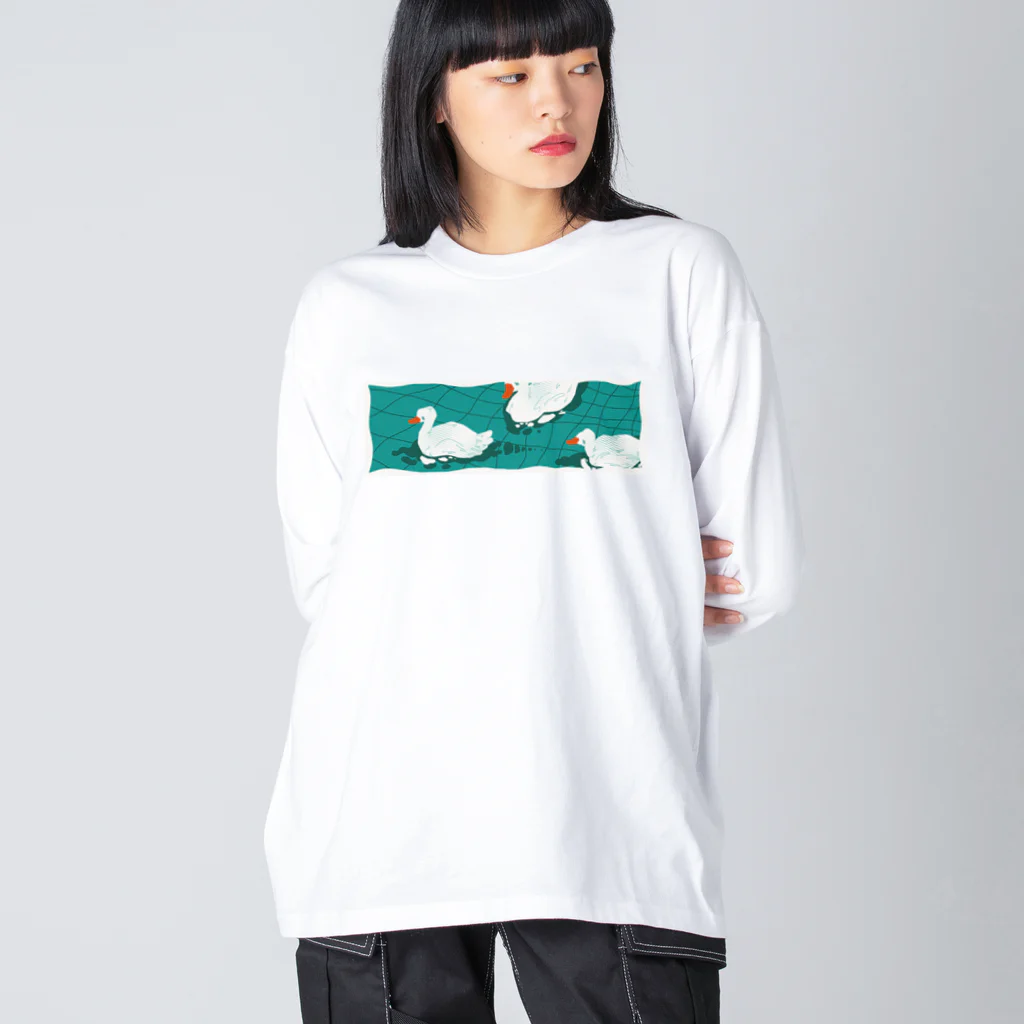 HOHOEMI🍋のゆらゆらアヒル池 ビッグシルエットロングスリーブTシャツ