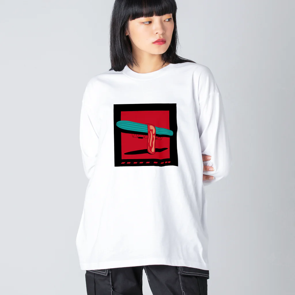 フタガミ ハルキミのZEPPELIN＆BACON Big Long Sleeve T-Shirt