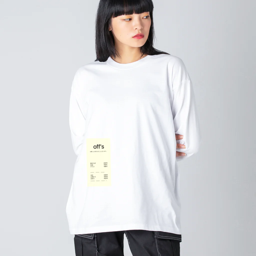 miya3838_の雷とマグマとレシート ビッグシルエットロングスリーブTシャツ