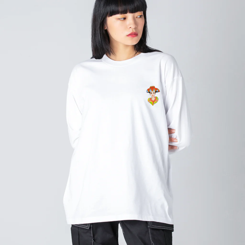 果報-Kafu-の花笠 ビッグシルエットロングスリーブTシャツ