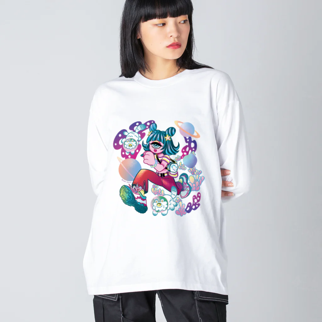 Makiko KodamaのStreetは宇宙 ビッグシルエットロングスリーブTシャツ