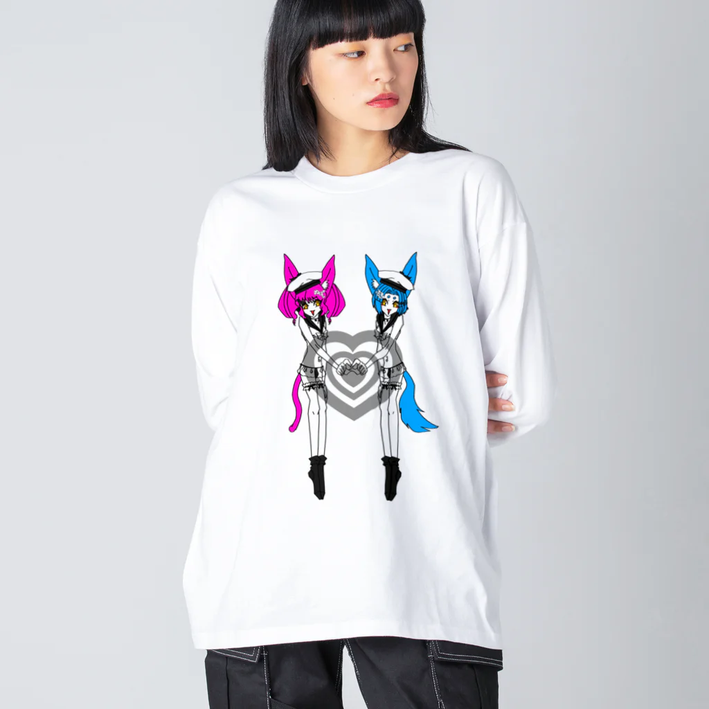 のあのはこぶね。の水平ツインにゃんこ Big Long Sleeve T-Shirt