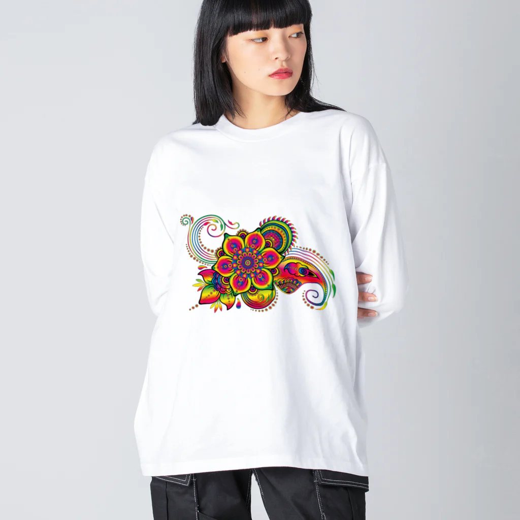 isao130の花-04 ビッグシルエットロングスリーブTシャツ