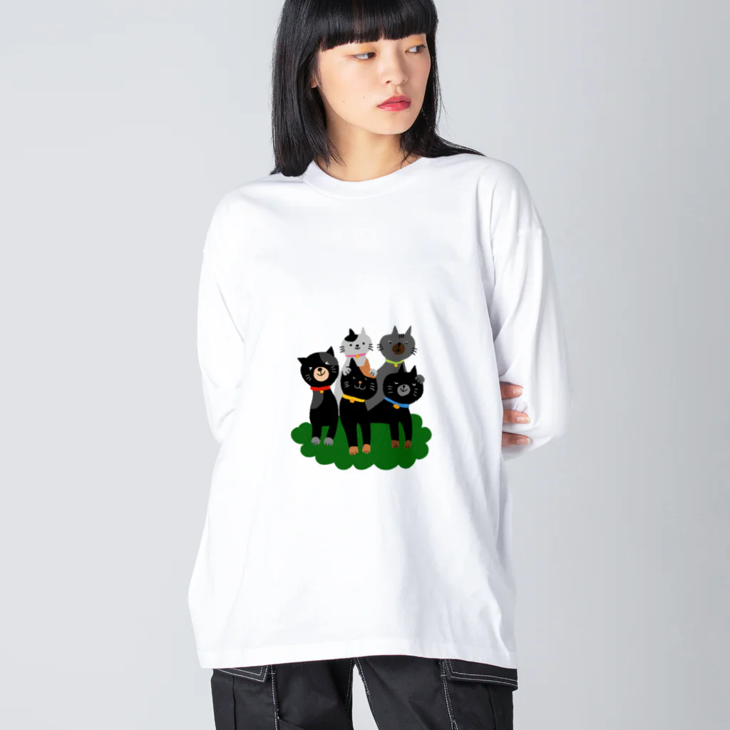 黒宮　望美のねこねこ集合！ ビッグシルエットロングスリーブTシャツ