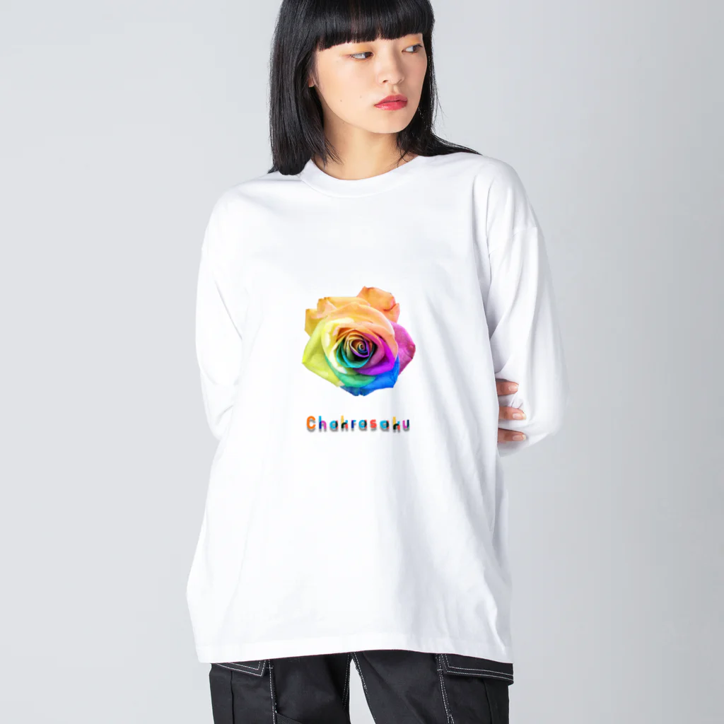 Spacy5 Official Onlineのレインボーローズ開花 Big Long Sleeve T-Shirt