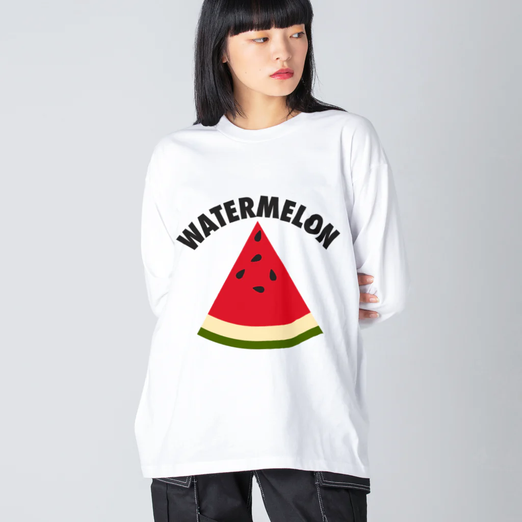 DRIPPEDのWATERMELON 扇形 ビッグシルエットロングスリーブTシャツ