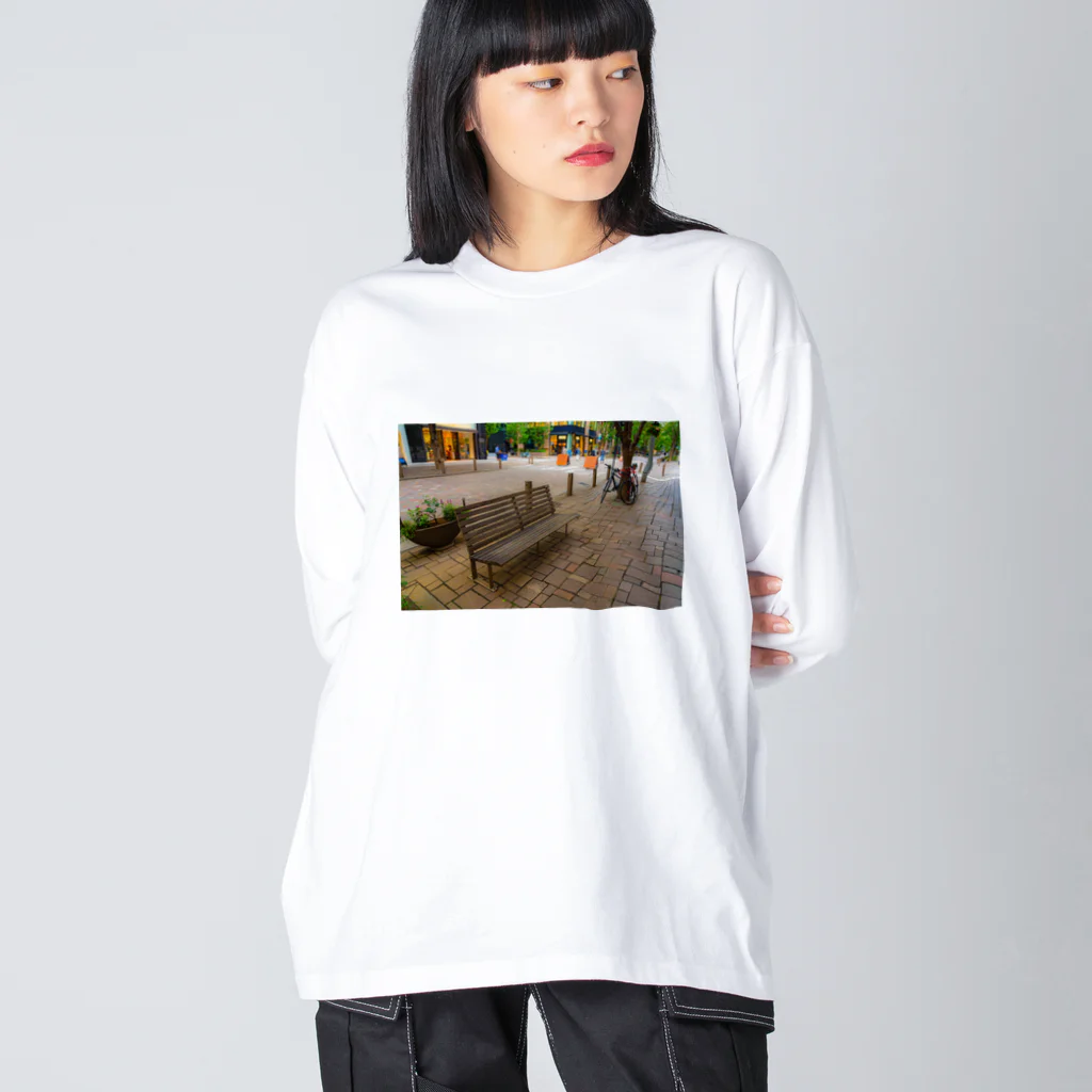 hideaki_machiburaの丸の内ベンチTシャツ Big Long Sleeve T-Shirt