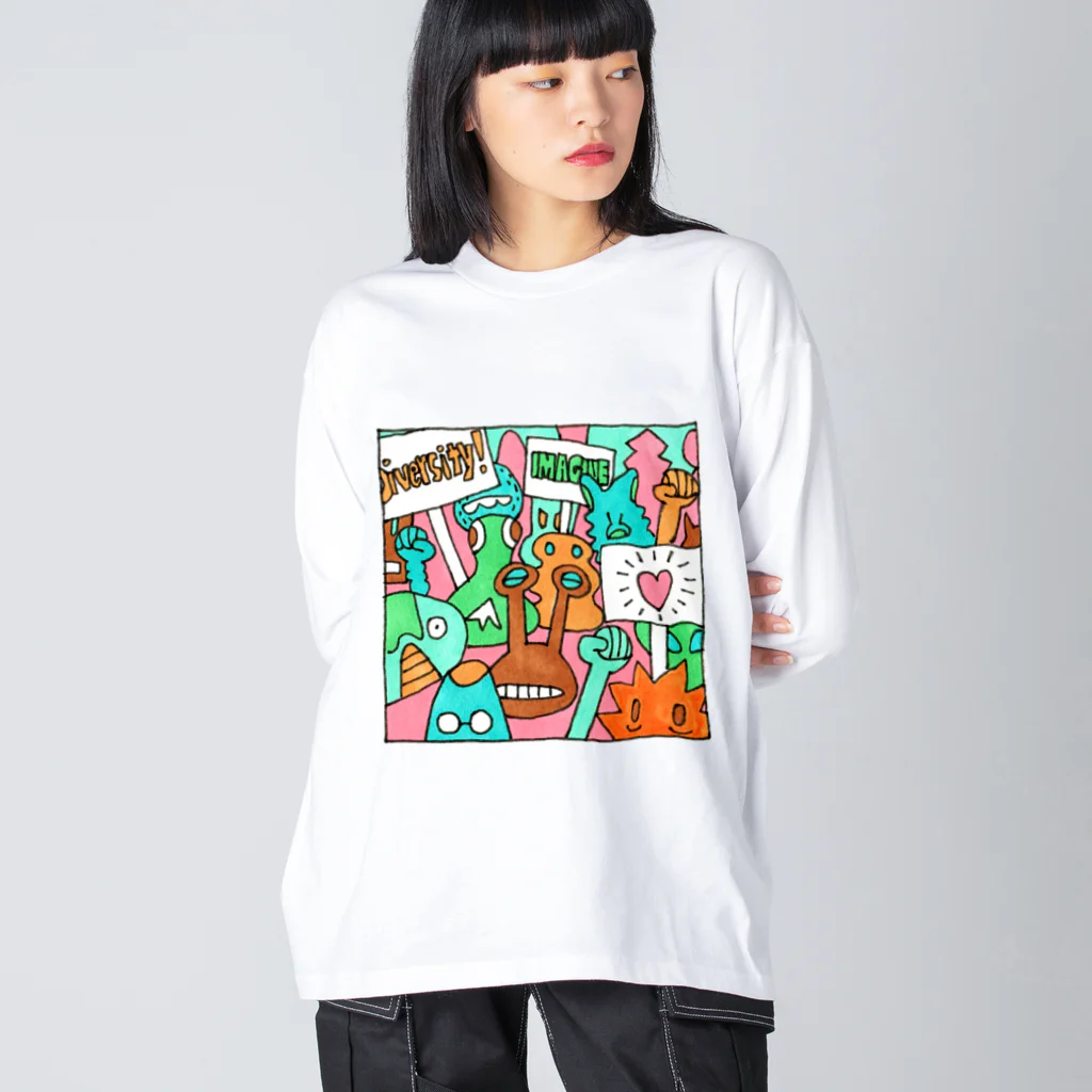 cementmilk WEBショップの毎日イラストセレクション No.002 ビッグシルエットロングスリーブTシャツ