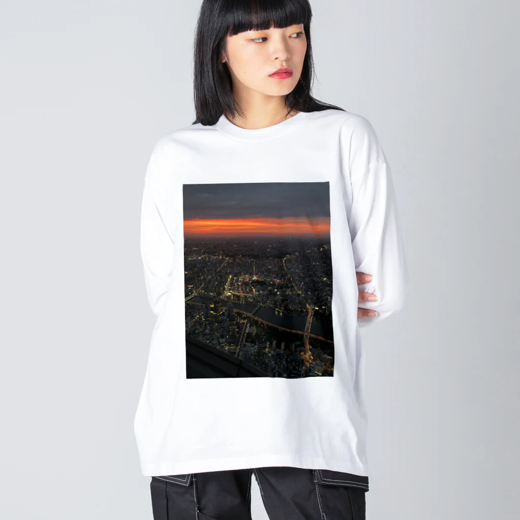 gooynnのTOKIO夜景 ビッグシルエットロングスリーブTシャツ