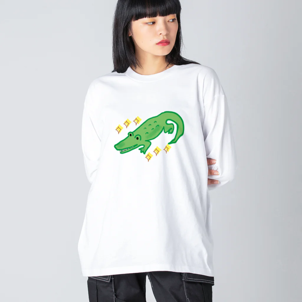 ちょこっとSHOPのわにくん ビッグシルエットロングスリーブTシャツ