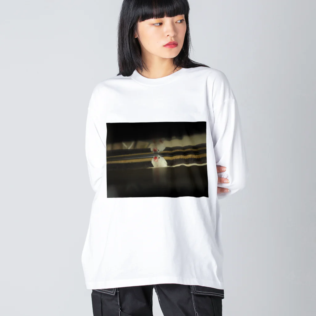 文鳥生活のてのひら文鳥もんちゃん Big Long Sleeve T-Shirt