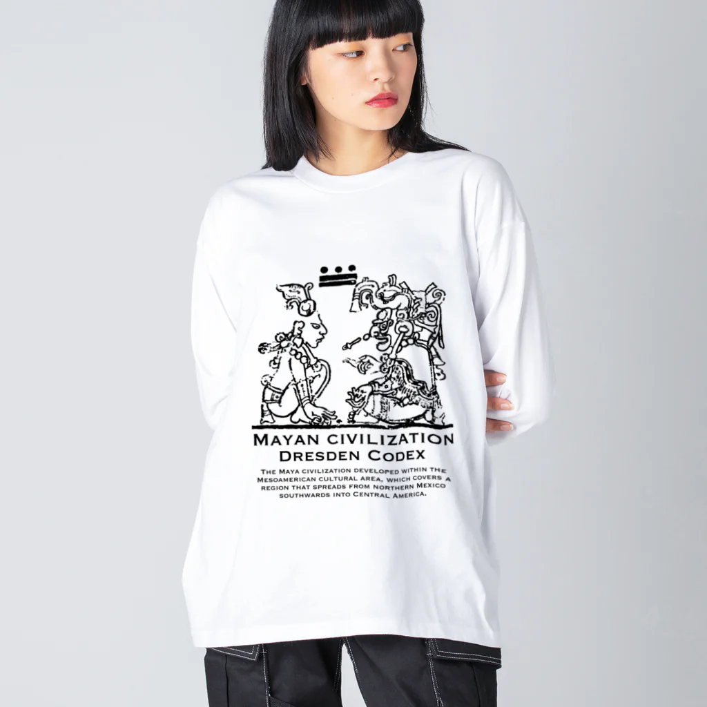 松や SUZURI店のドレスデン絵文書シリーズ Big Long Sleeve T-Shirt