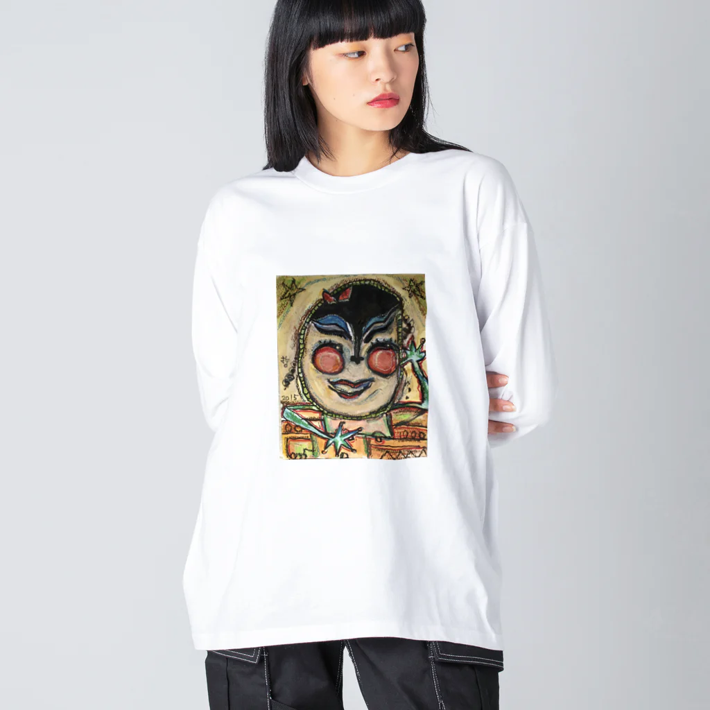 KariyushiYoronの笑うお面 ビッグシルエットロングスリーブTシャツ