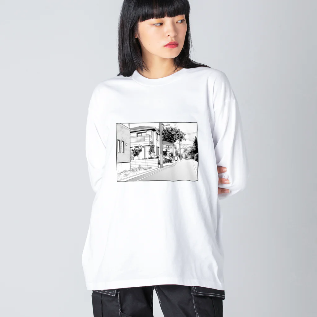 ぼけなすび（まなななななな）の漫画背景風イラスト Big Long Sleeve T-Shirt