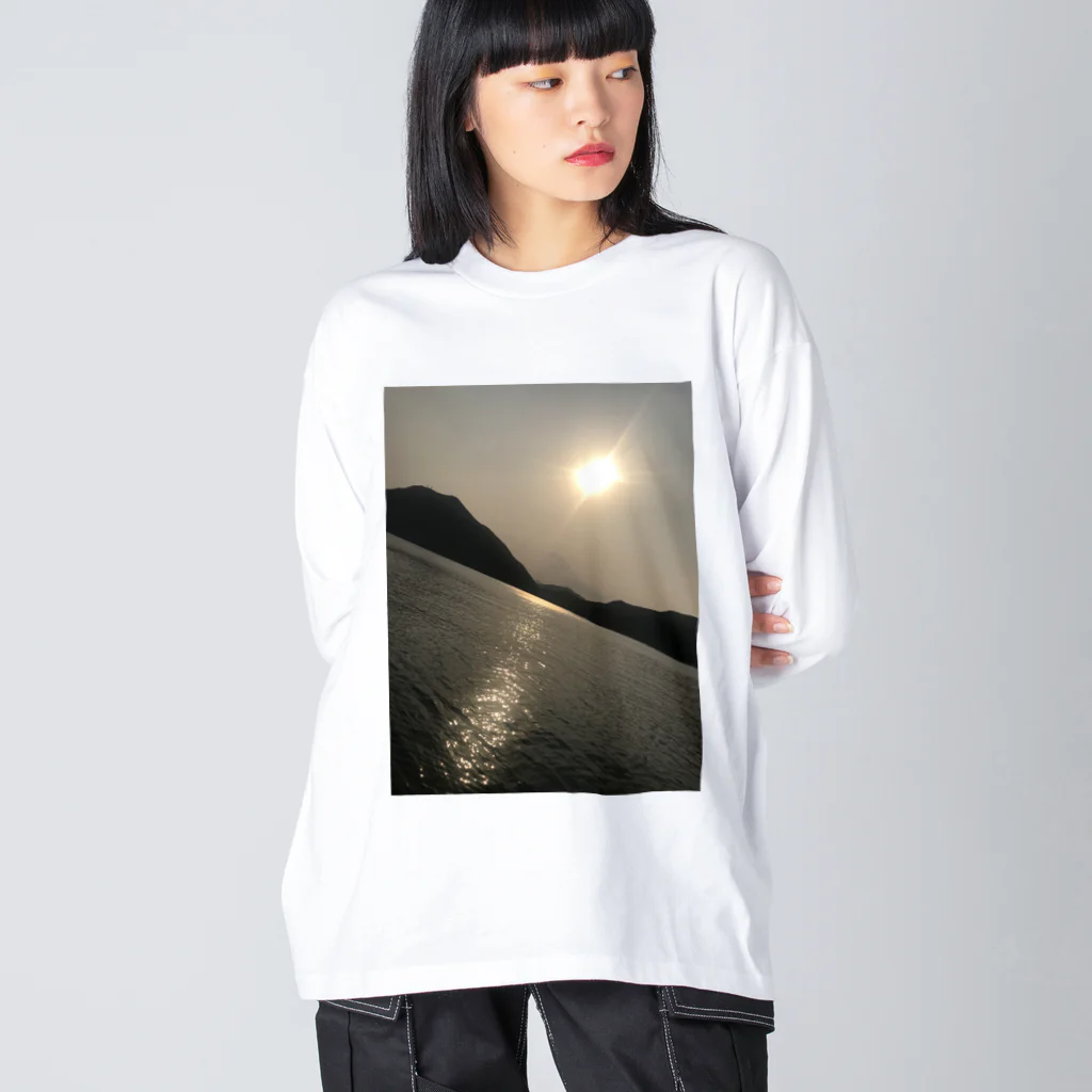 koreaの港から見える夕陽 Big Long Sleeve T-Shirt