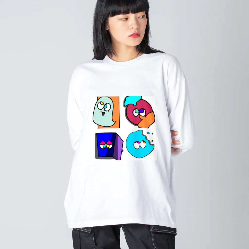 🈂️のキョロリちゃん ビッグシルエットロングスリーブTシャツ