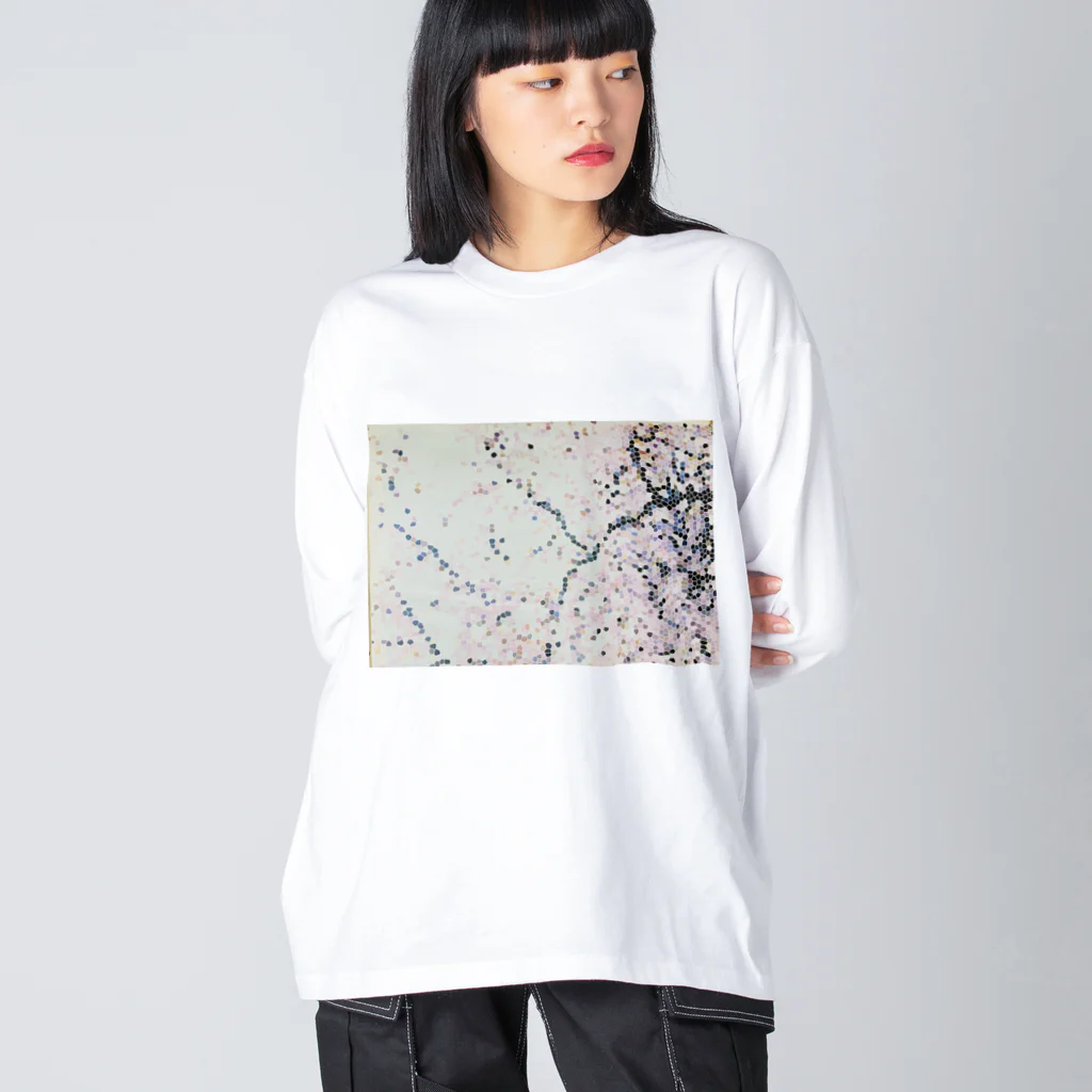 seki_junkoのドット桜モチーフ Big Long Sleeve T-Shirt