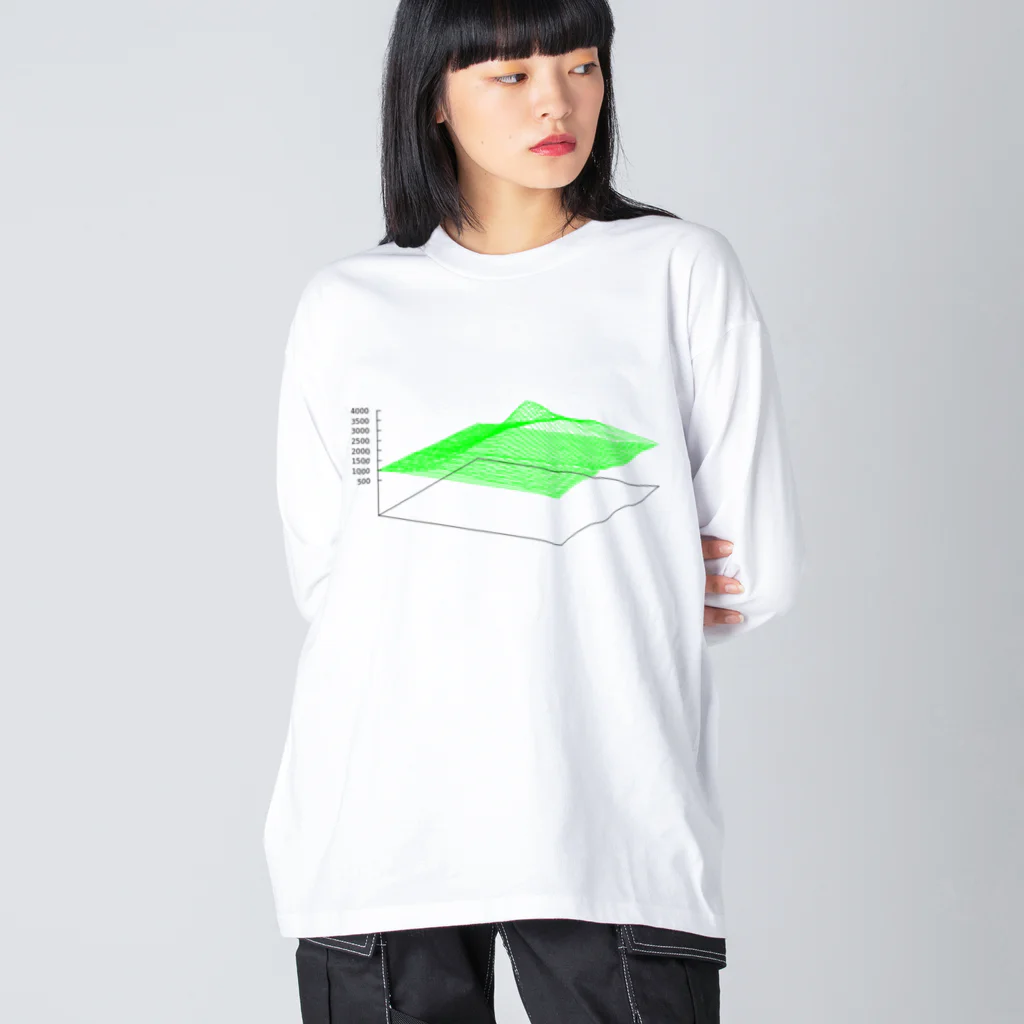 rikeiiの3D Mt.Fuji ビッグシルエットロングスリーブTシャツ