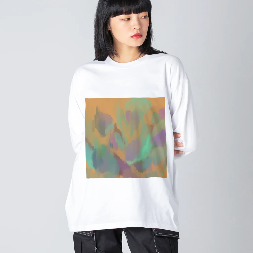 みうじあむ ち博のラブのような形〈Drawing〉 Big Long Sleeve T-Shirt