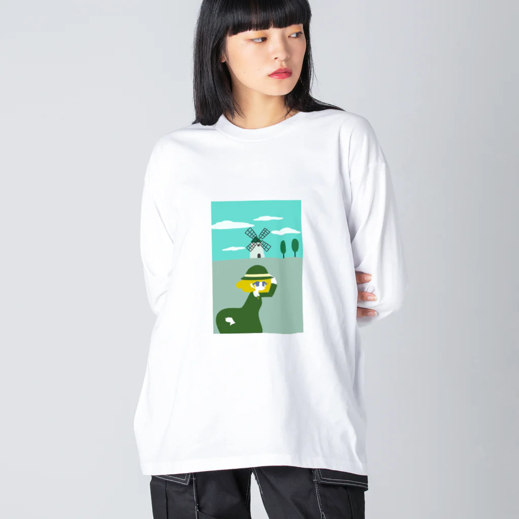 大名の風車と女の子 Big Long Sleeve T-Shirt