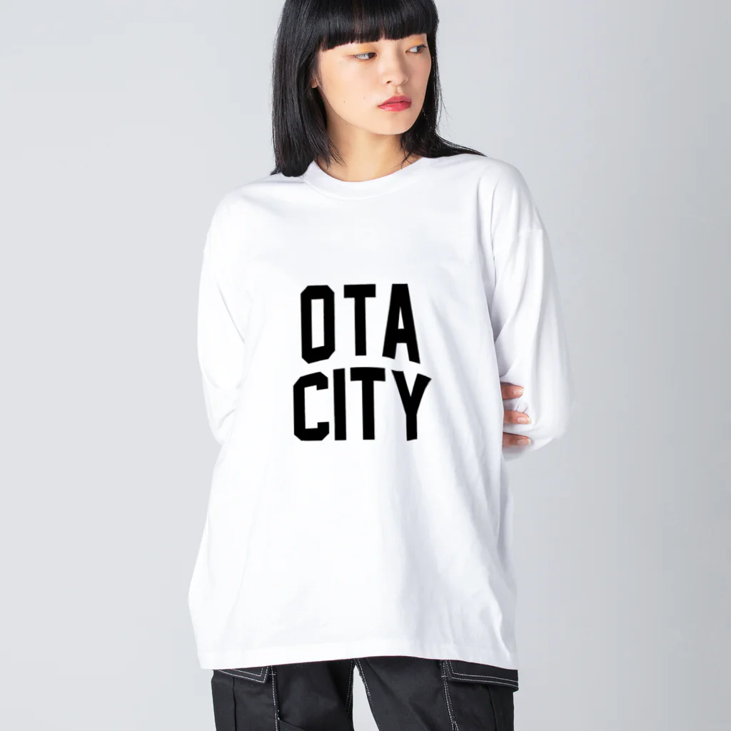 JIMOTO Wear Local Japanの太田市 OTA CITY ロゴブラック ビッグシルエットロングスリーブTシャツ