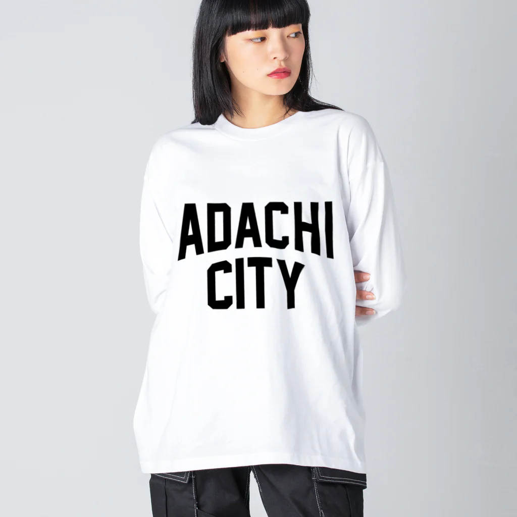 JIMOTOE Wear Local Japanの足立区 ADACHI CITY ロゴブラック　 Big Long Sleeve T-Shirt