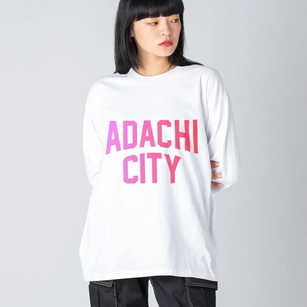 JIMOTO Wear Local Japanの足立区 ADACHI CITY ロゴピンク ビッグシルエットロングスリーブTシャツ