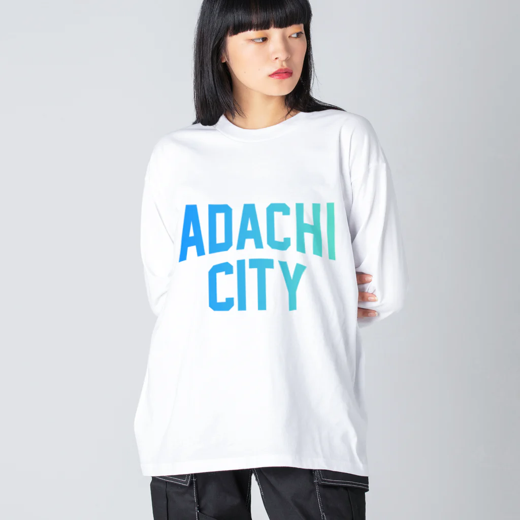 JIMOTO Wear Local Japanの足立区 ADACHI CITY ロゴブルー ビッグシルエットロングスリーブTシャツ