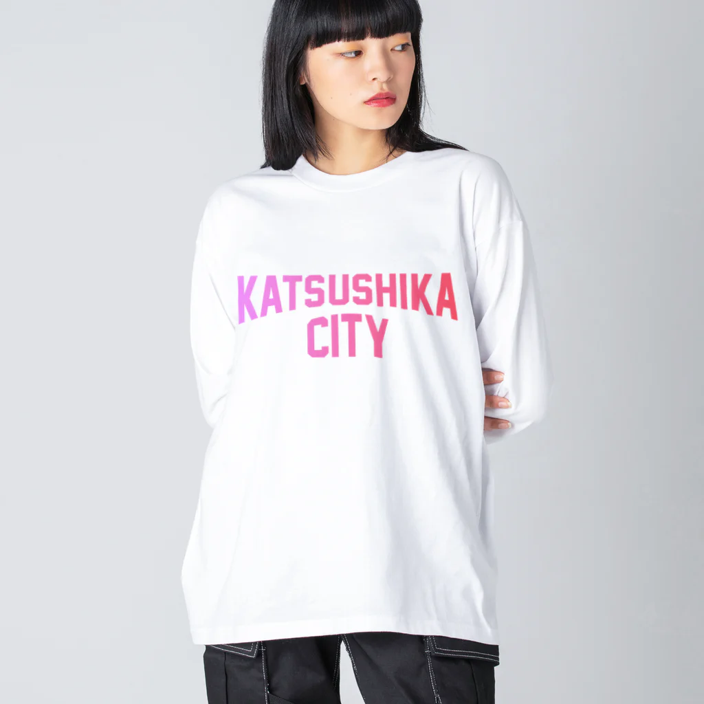 JIMOTO Wear Local Japanの葛飾区 KATSUSHIKA CITY ロゴピンク ビッグシルエットロングスリーブTシャツ