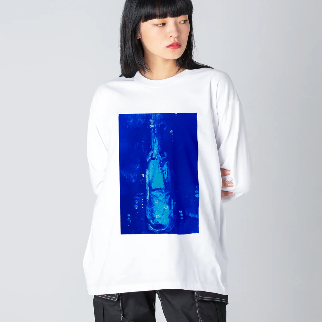 ぽんぽんあーと工房のblue bottle💙💙💙 ビッグシルエットロングスリーブTシャツ