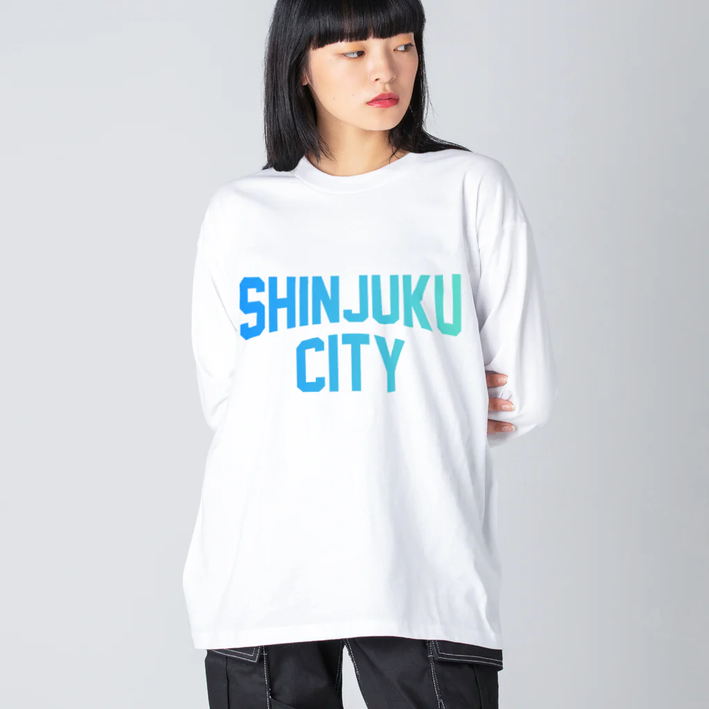 JIMOTOE Wear Local Japanの新宿区 SHINJUKU CITY ロゴブルー ビッグシルエットロングスリーブTシャツ