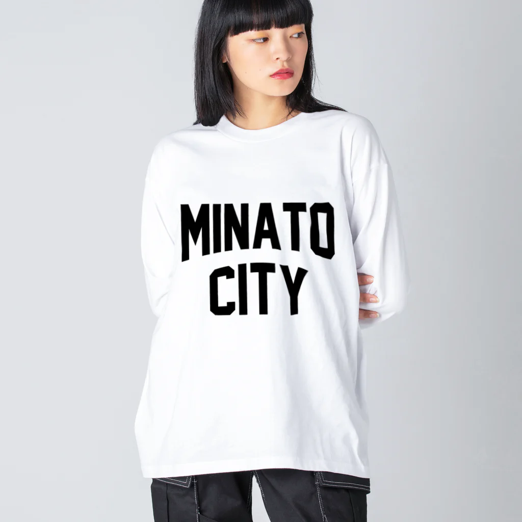 JIMOTO Wear Local Japanの港区 MINATO CITY ロゴブラック ビッグシルエットロングスリーブTシャツ