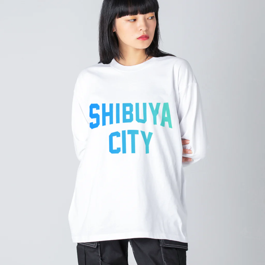 JIMOTO Wear Local Japanの渋谷区 SHIBUYA WARD ロゴブルー ビッグシルエットロングスリーブTシャツ