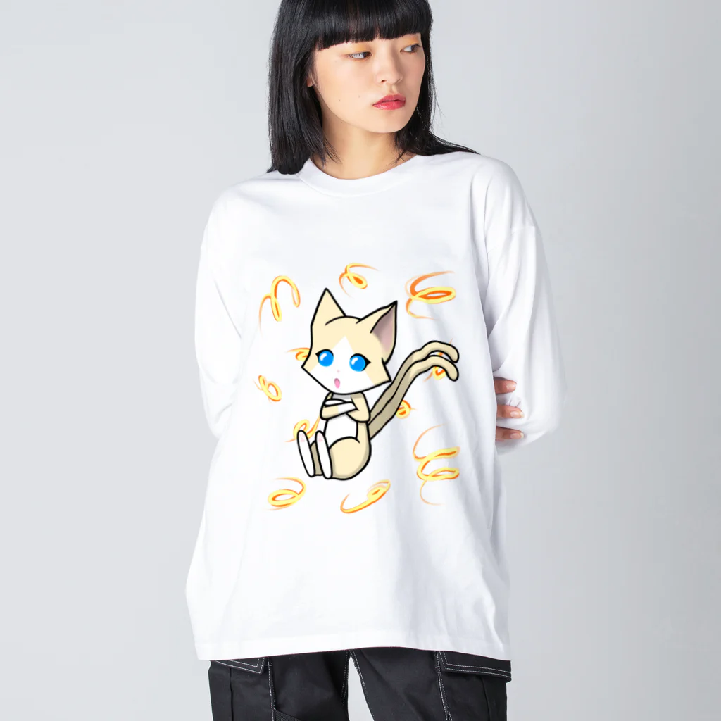 猫の隠れ家のはちわれ靴下の猫又ちゃん Big Long Sleeve T-Shirt