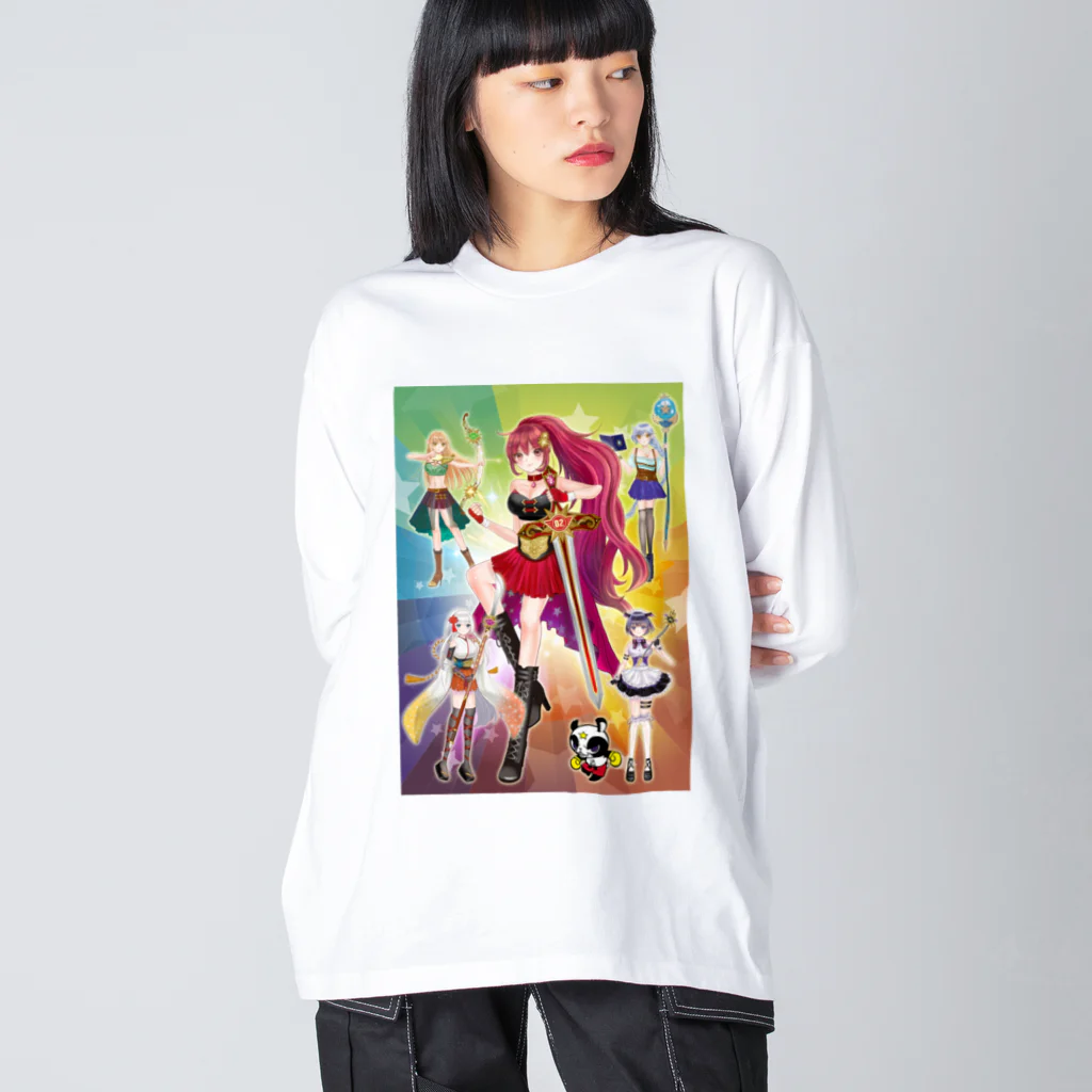 Milk☆Dipperのガールズファイター！ミルクディッパー☆02☆Otome ビッグシルエットロングスリーブTシャツ