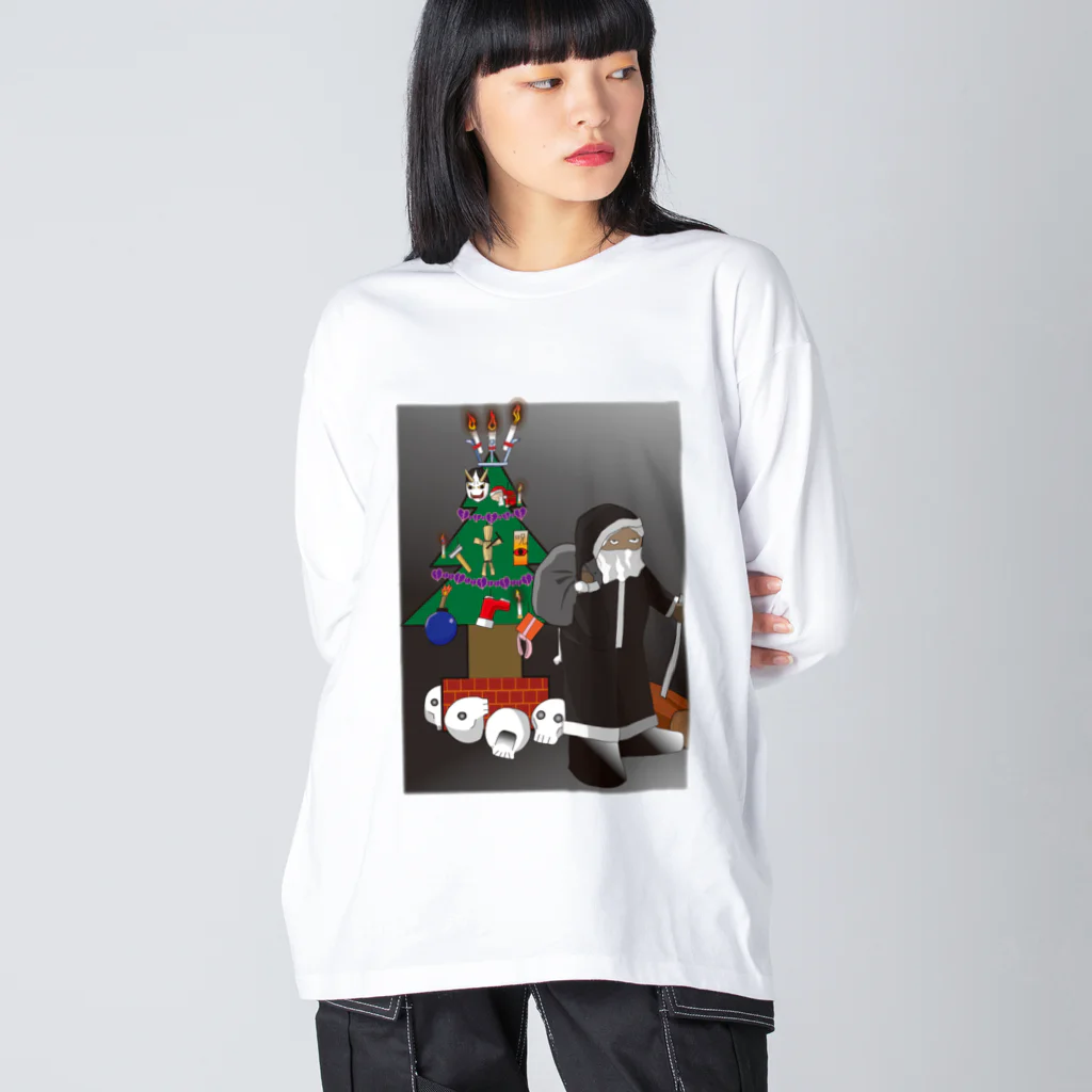 Drecome_Designの クリスマス中止のお知らせ ビッグシルエットロングスリーブTシャツ