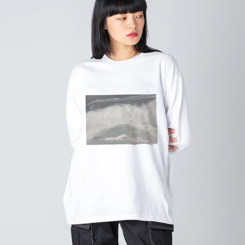 烏帽子 眇眼のねこち Big Long Sleeve T-Shirt