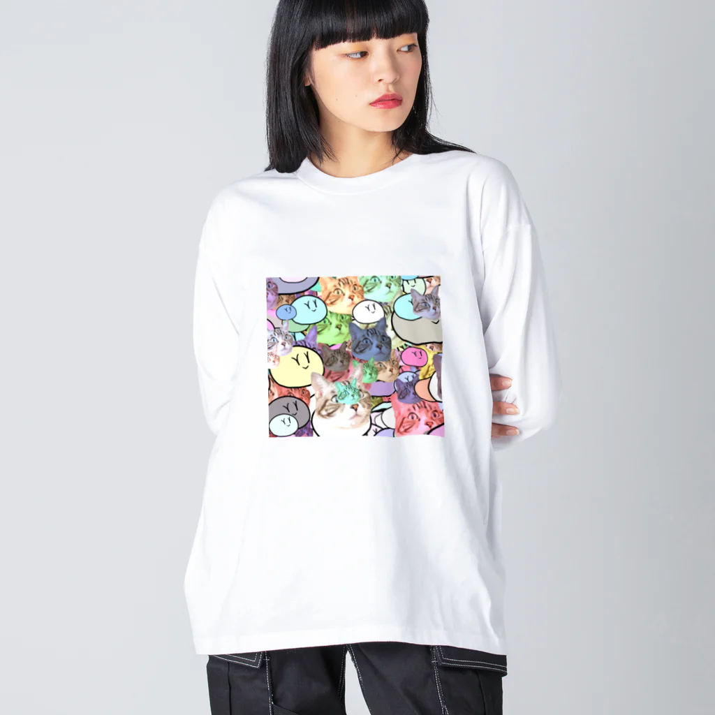 みぃそんのサイケなにゃんこと丸い何か Big Long Sleeve T-Shirt