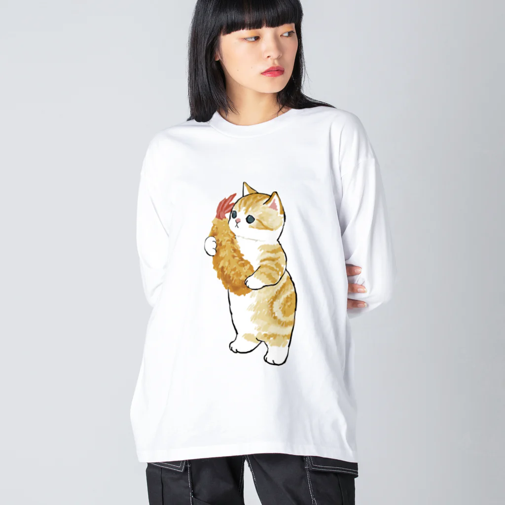 mofusandのえびふらいに恋するにゃん Big Long Sleeve T-Shirt