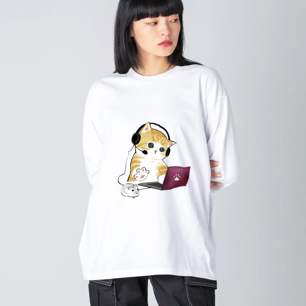 mofusandの在宅勤務のプロ、その名は猫。 Big Long Sleeve T-Shirt