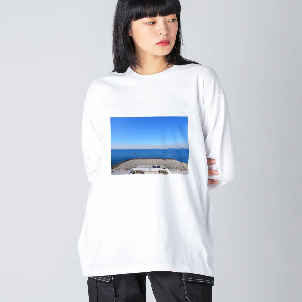 おかの青い空青い海 ビッグシルエットロングスリーブTシャツ