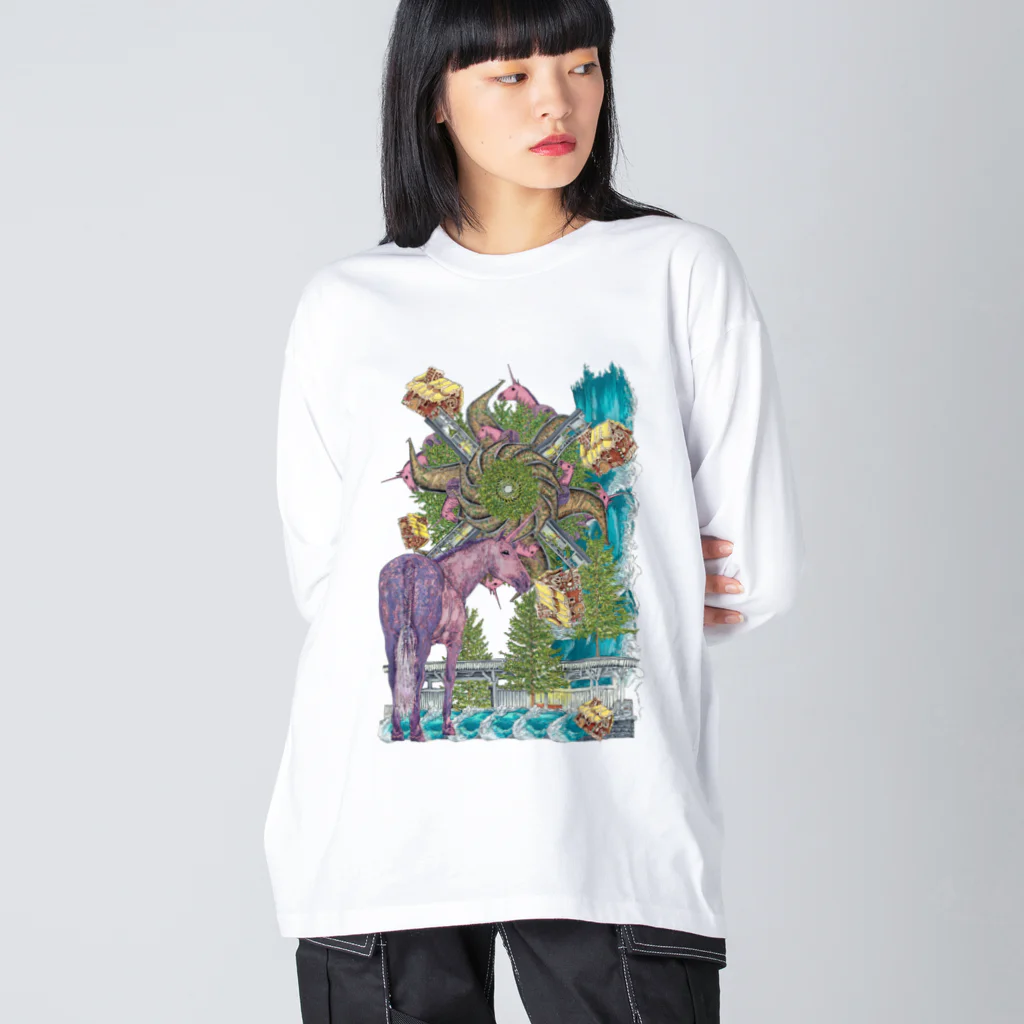 ムラマス カツユキの『UNI cornなんじゃない菓SEA等？森じらrail？』 Big Long Sleeve T-Shirt