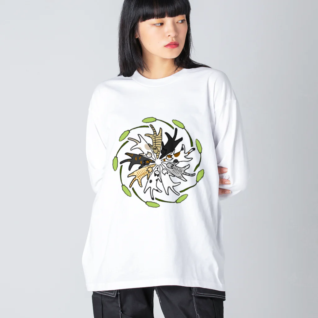 梅咲イラストワークの和猫じゃらし Big Long Sleeve T-Shirt