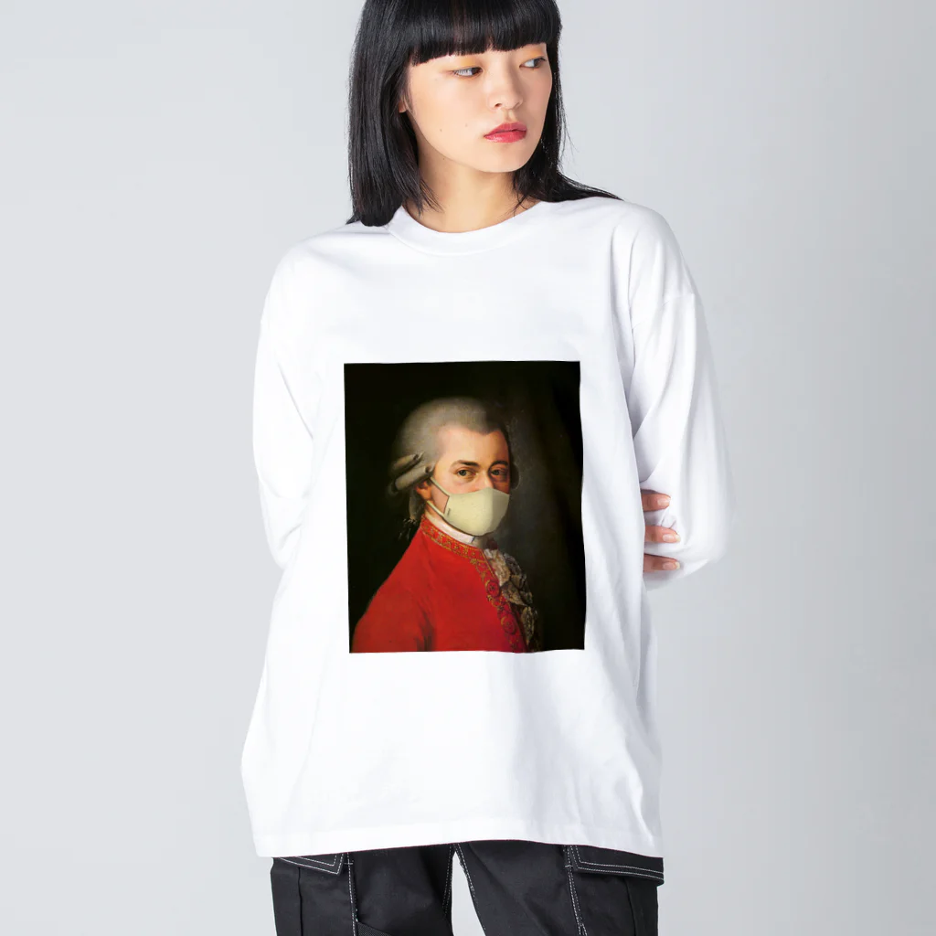 MOTU_Designのマスク　モーツァルト　 Mozart ビッグシルエットロングスリーブTシャツ