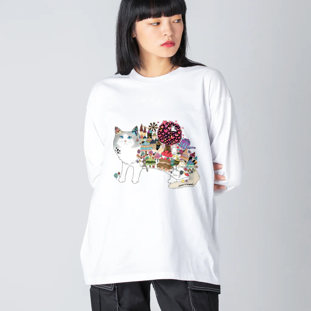 IRISPLACEのRagdoll town （ ラグドール / 猫 ） ビッグシルエットロングスリーブTシャツ