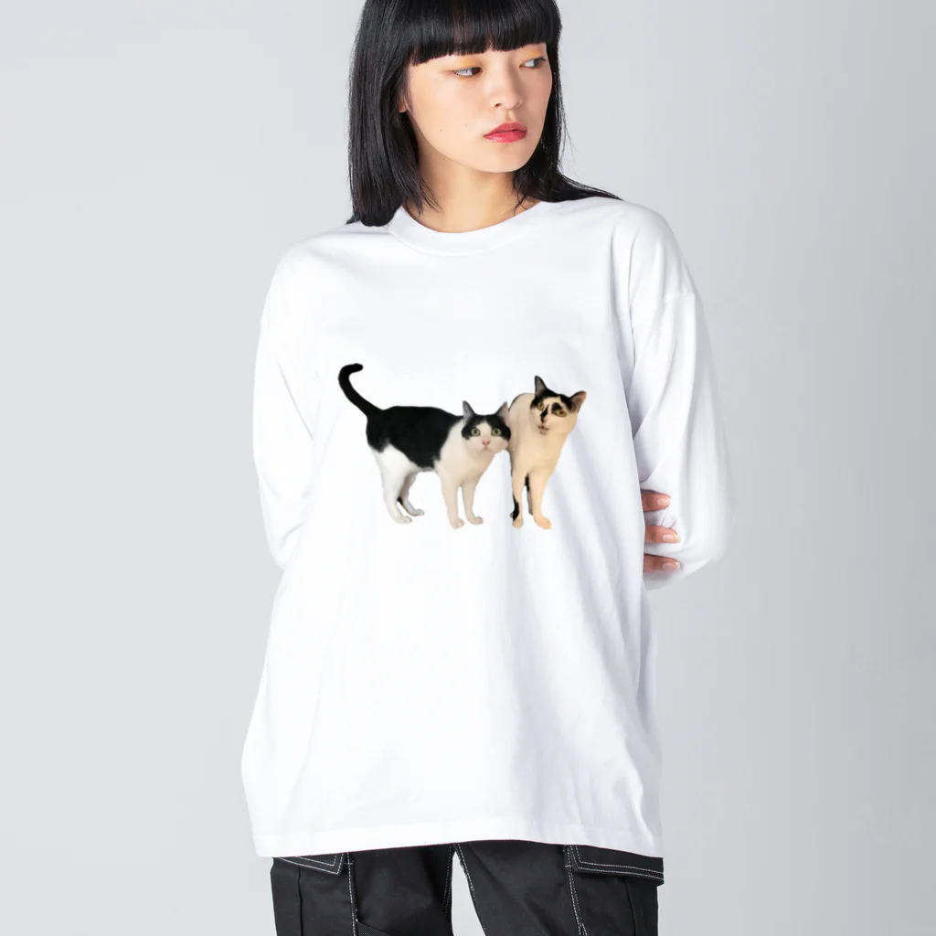 猫太郎のちこぷと猫太郎 ビッグシルエットロングスリーブTシャツ