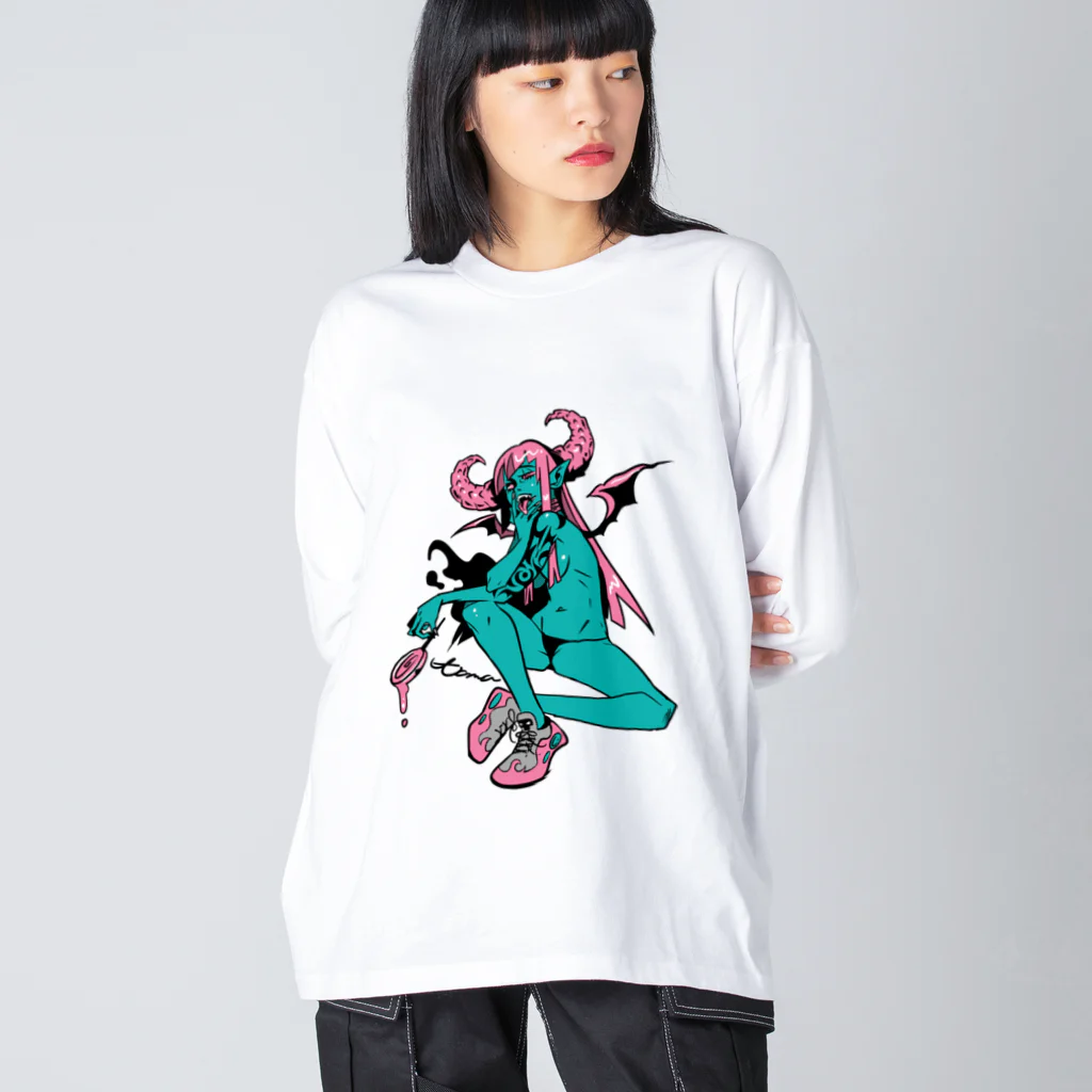 tama.llustrationのロックT ROCK'N PUNK - 悪魔ちゃん スニーカー ビッグシルエットロングスリーブTシャツ