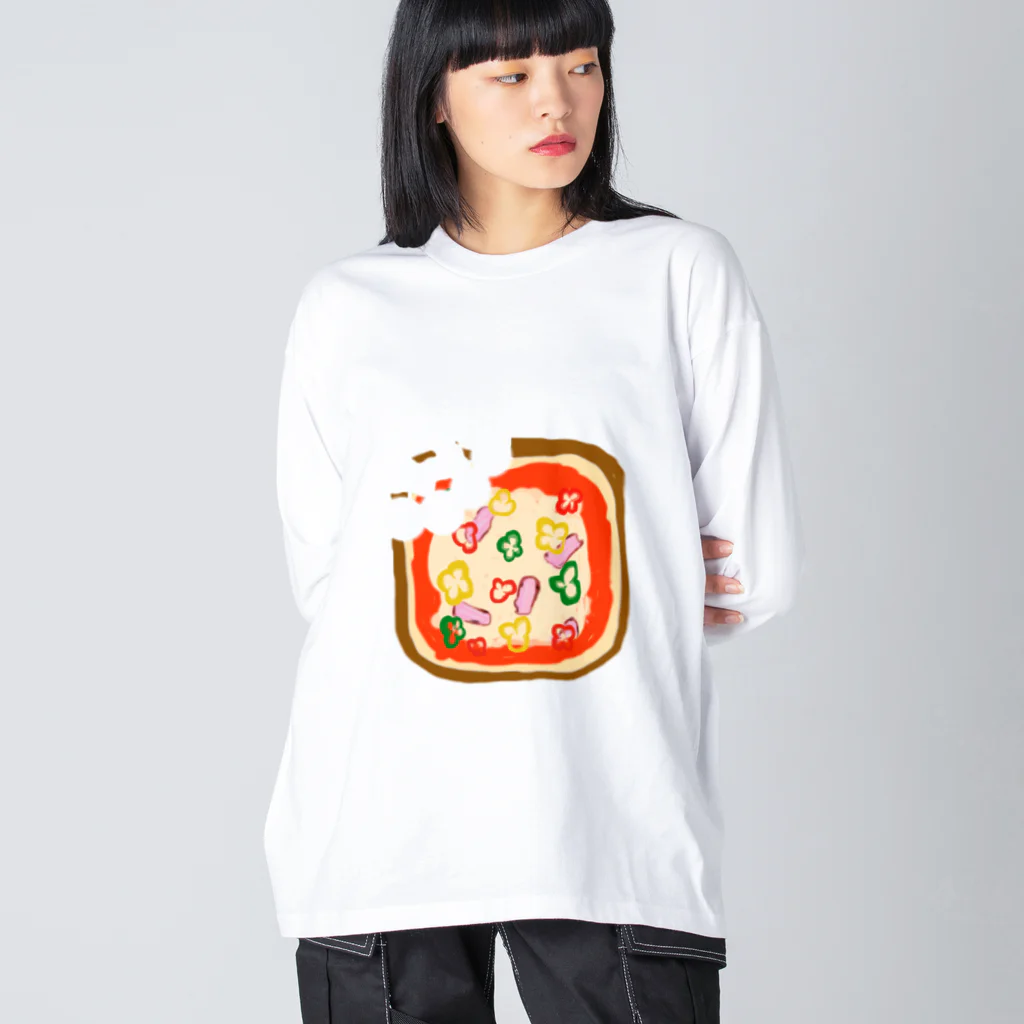 kibi_sunのぴざとーすと ビッグシルエットロングスリーブTシャツ