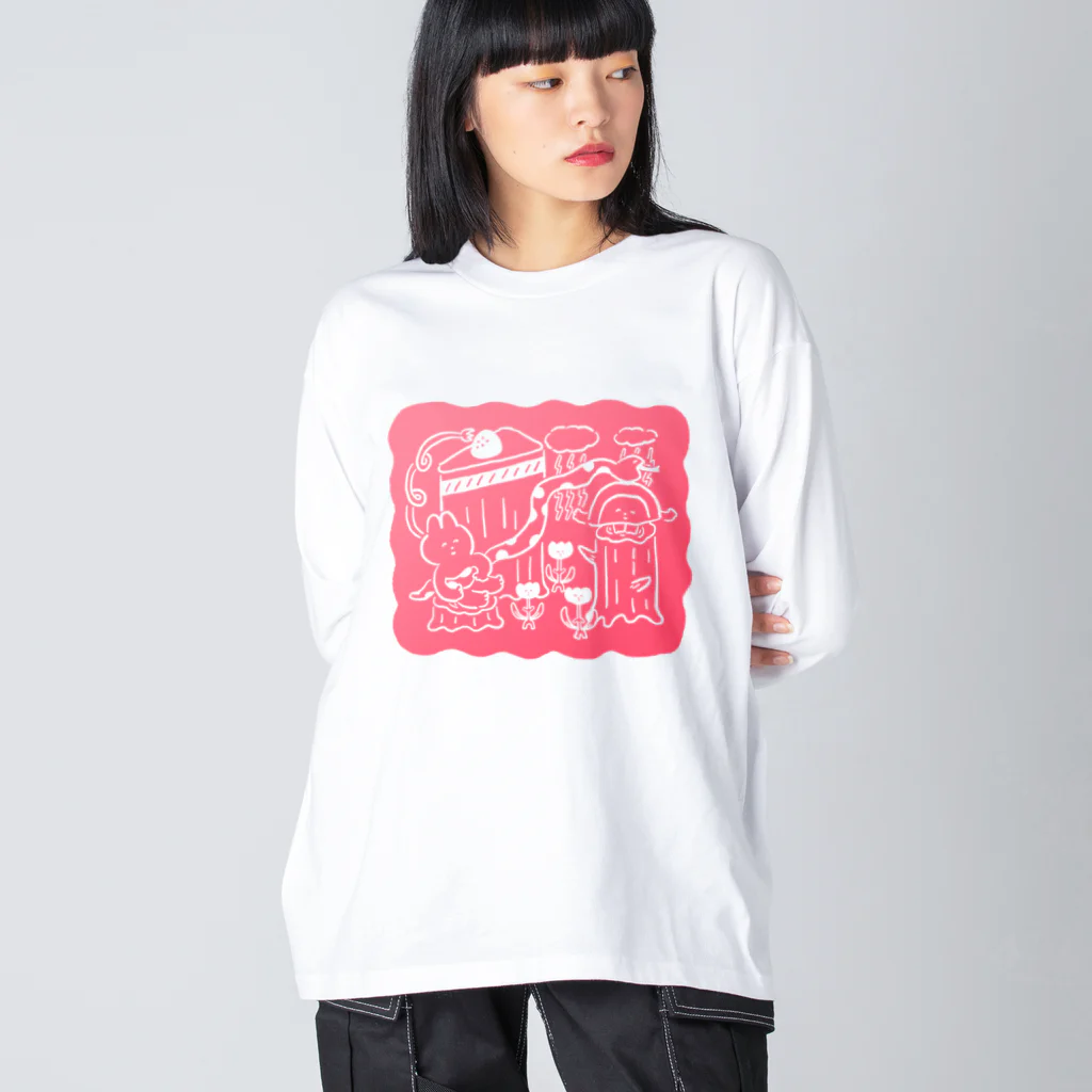 おかだひろみ の へんてこランドSHOPの昨日見た夢（グラデ〜ション） Big Long Sleeve T-Shirt